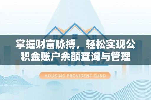 理塘掌握财富脉搏，轻松实现公积金账户余额查询与管理